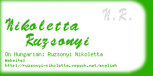 nikoletta ruzsonyi business card